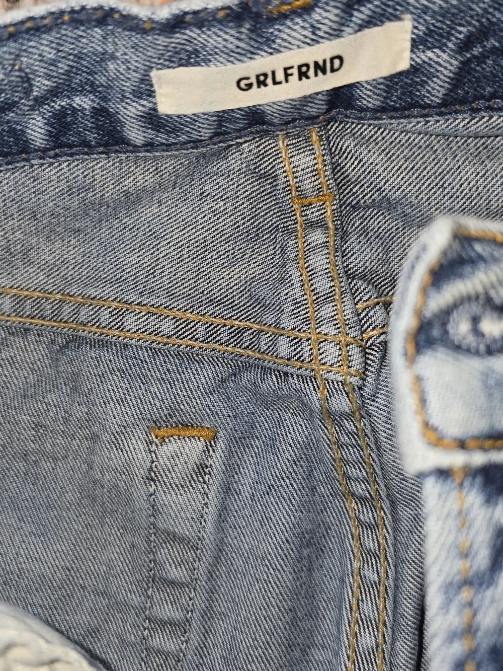 GRLFRND Karolina High Rise Straight Crop Button Fly Jeans Size 25 100% Cotton - Picture 9 of 13